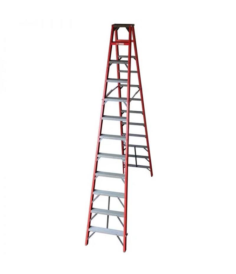 FGSD12-ALL-SS Industrial Duty A-Frame Double Sided Fully Fibreglass S/S Stepladder - 3.6m - 12 Steps - Image 1