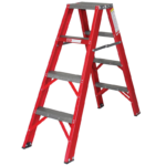 Industrial Duty A-Frame Double Sided Fully Fibreglass Stepladder - 1.2M - 4 Steps