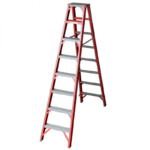 Industrial Duty A-Frame Double Sided Fully Fibreglass S/S Stepladder - 2.4m - 8 Steps