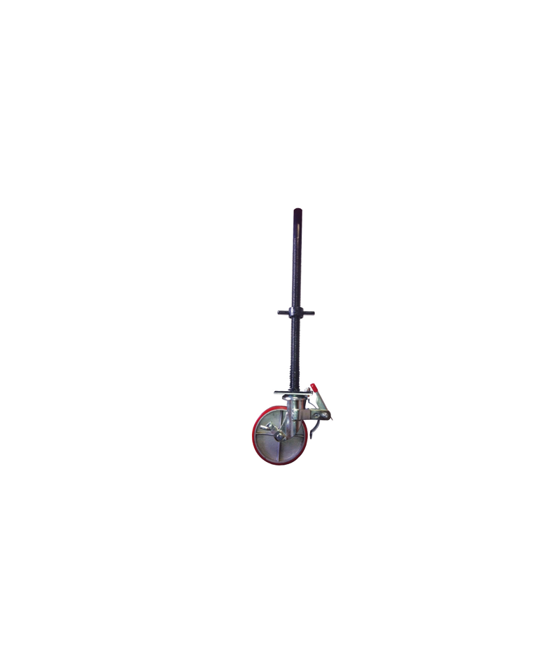 JACKING CASTOR FG58PU PLATE Scaffolding Polyurethane Wheel with Jack - Image 1