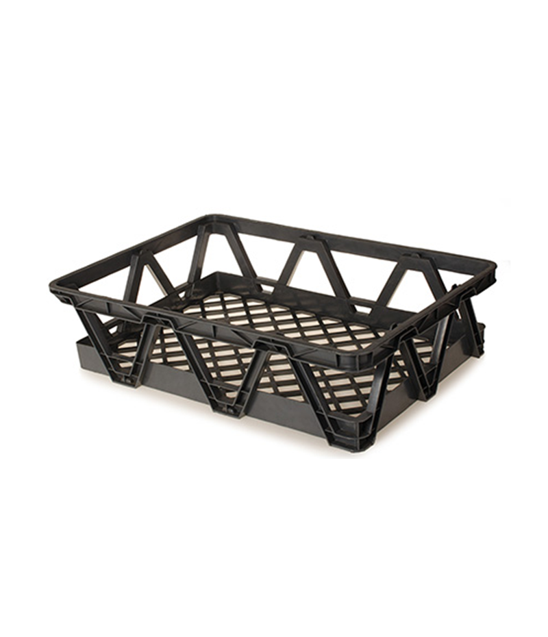 PI-730-L Light Freezer Nesting Crate – Vented Sides and Base Light Freezer Nesting Crate Vented Sides And Base - Recycled Material - Black - Image 1