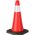 Red Traffic Cone With Black Rubber Base 750MM