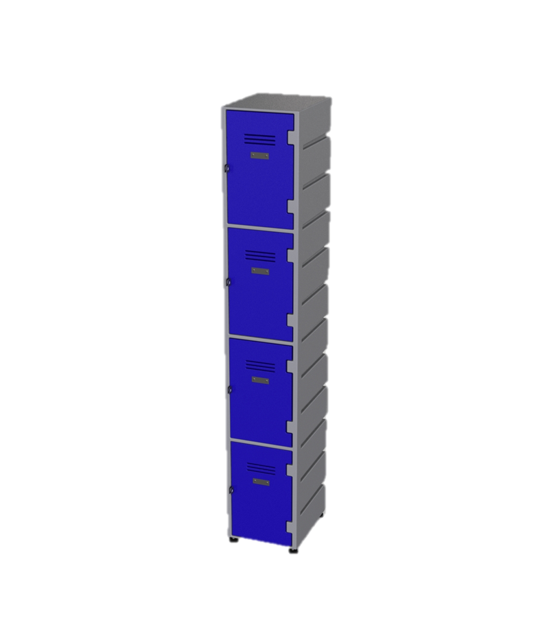 PLOC4-FT Plastic Locker 4 Tier - Flat Top - Image 1