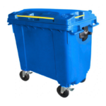 Plastic 660L Mobile Wheelie Bin - Blue