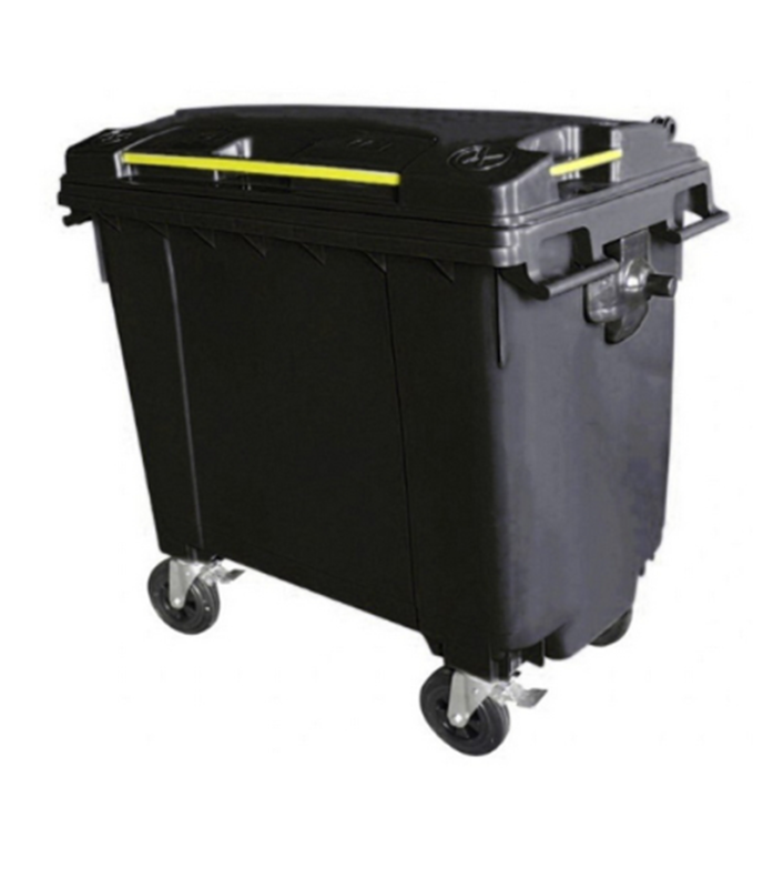 Plastic 660L Mobile Wheelie Bin - Black - EPACON SUPPLIES