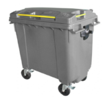 Plastic 660L Mobile Wheelie Bin - Grey