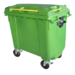 Plastic 660L Mobile Wheelie Bin - Green
