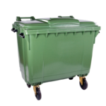 Plastic 1100L Mobile Wheelie Bin - Green