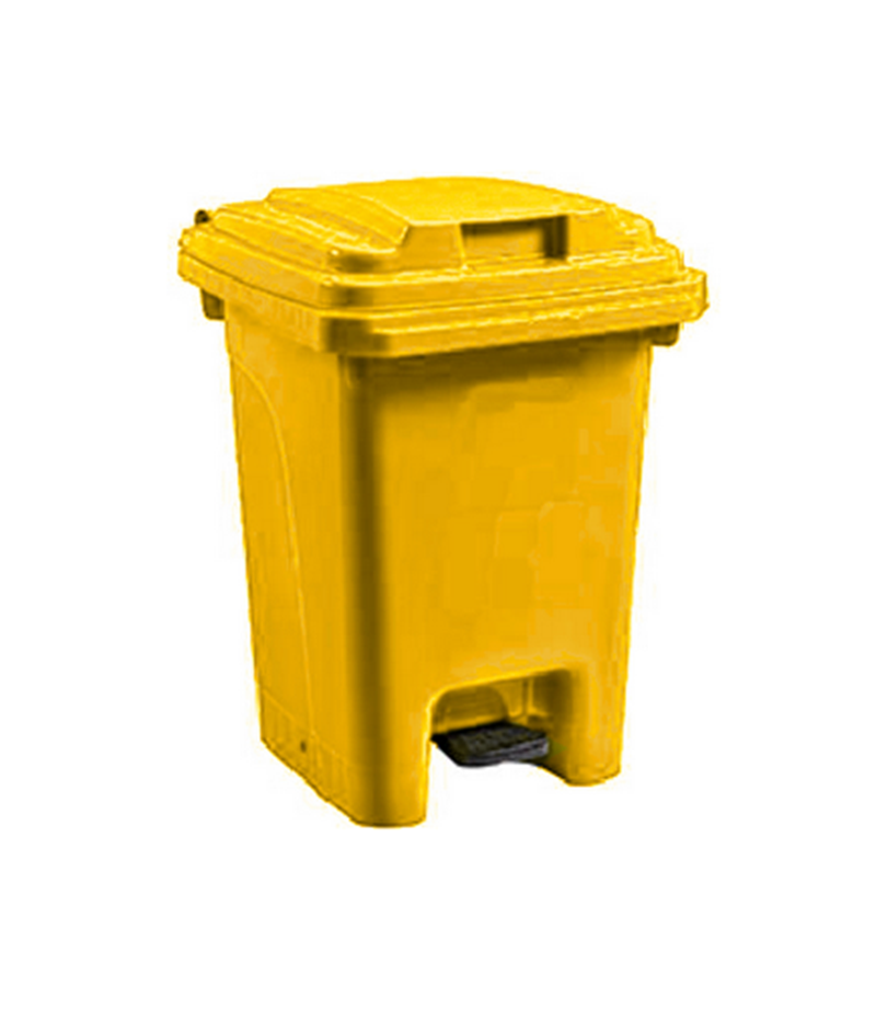 0213 Plastic Pedal Bin 60L - Yellow - Image 1