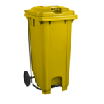 Plastic Pedal Wheelie Bin 120L - Yellow