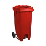 Plastic Pedal Wheelie Bin 120L - Red