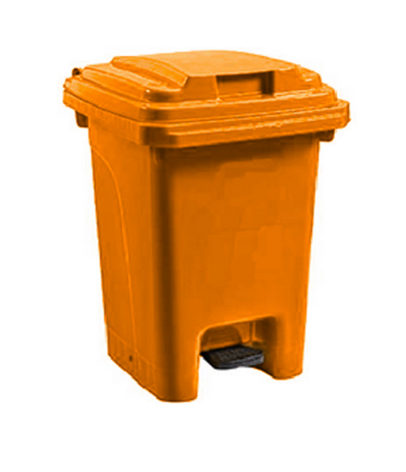 0250 Plastic Pedal Bin 60L - Orange - Image 1