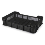 Berry Crate - Vented Sides And Base - Recycled Material - Black