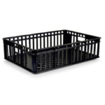 Freezer Stacking Crate - Vented Sides And Base - Recycled Material - Black