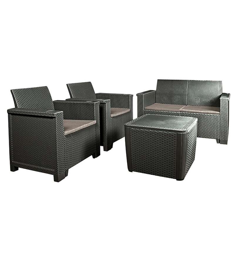 PT-4PC-BK-DY-B Jabulani 4PC Patio Set - Graphite - Image 1