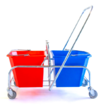 20L Red And Blue Buckets With Steel Trolley Frame