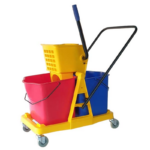 Double Bucket Plastic Trolley 50L