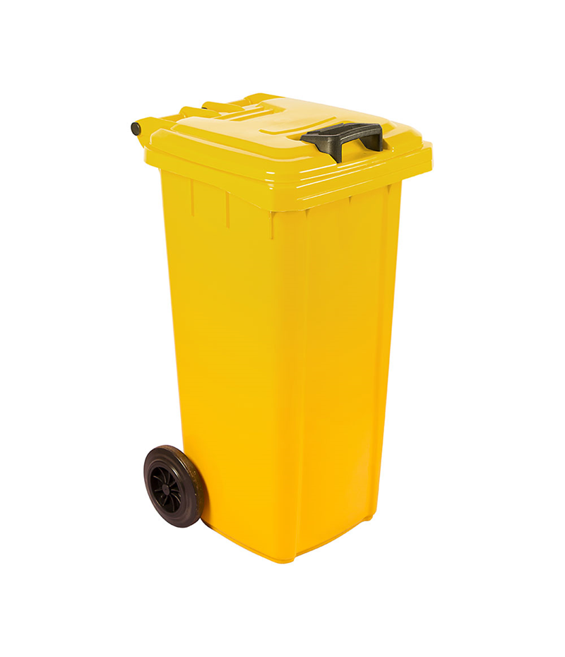 SMALL YELLOW 80L Wheelie Bin Virgin - NON SABS - Yellow - Image 1