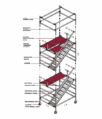 Aluminium Scaffolding Stairway Tower - 1850mmx1500mmx2500 - Image 2